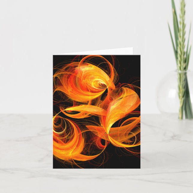 Fireball Abstract Art Note Card (Front)