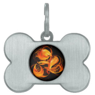 Fireball Abstract Art Pet ID Tag