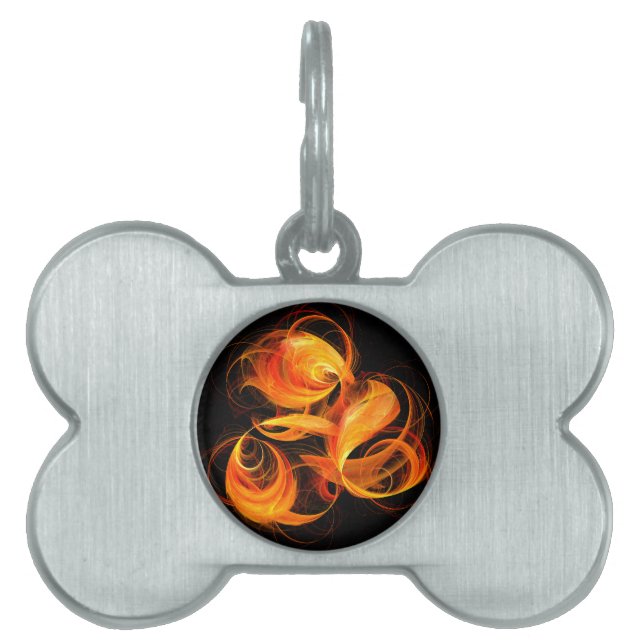 Fireball Abstract Art Pet ID Tag (Front)