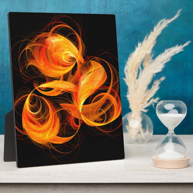 Fireball Abstract Art Plaque (Side)