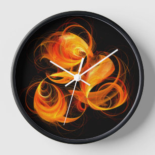 Fireball Abstract Art Round Wall Clock