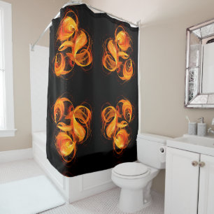 Fireball Abstract Art Shower Curtain
