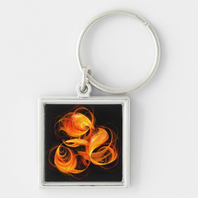 Fireball Abstract Art Small Key Ring (Front)