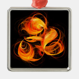 Fireball Abstract Art Square Metal Tree Decoration