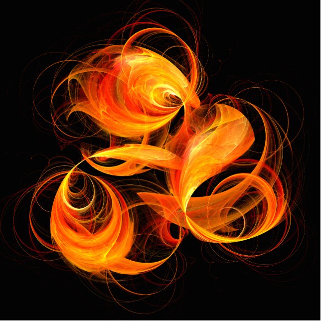 Fireball Abstract Art Standing Photo Sculpture (Front)