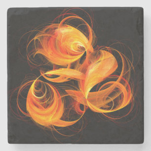 Fireball Abstract Art Stone Coaster