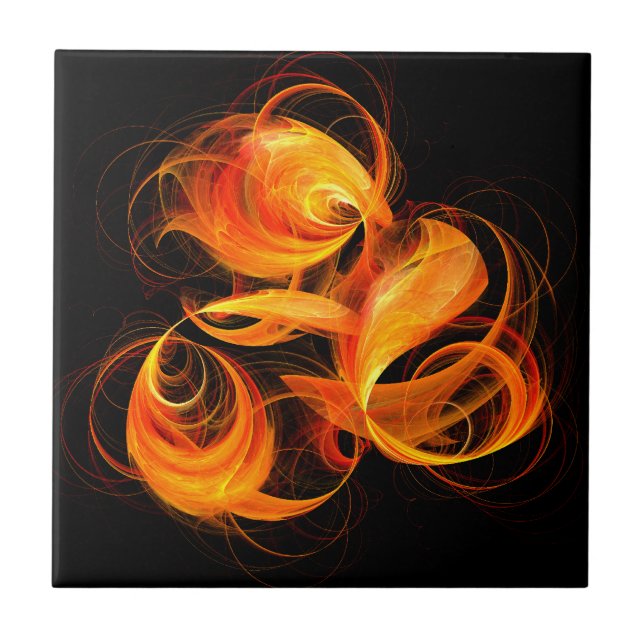 Fireball Abstract Art Tile (Front)