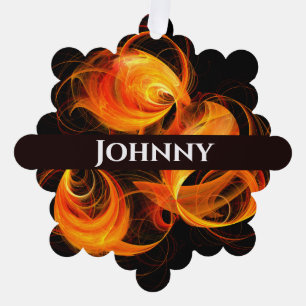 Fireball Abstract Art Tree Decoration Card