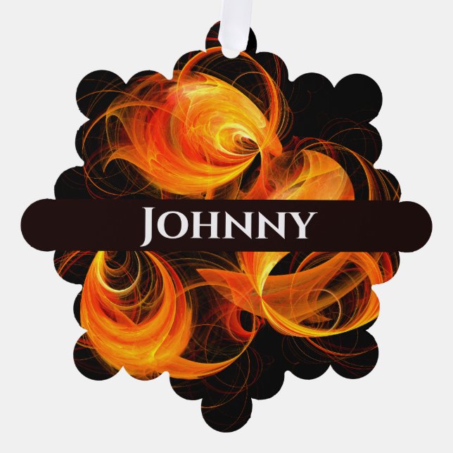 Fireball Abstract Art Tree Decoration Card (Front)