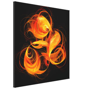 Fireball Abstract Art Wrapped Canvas Print
