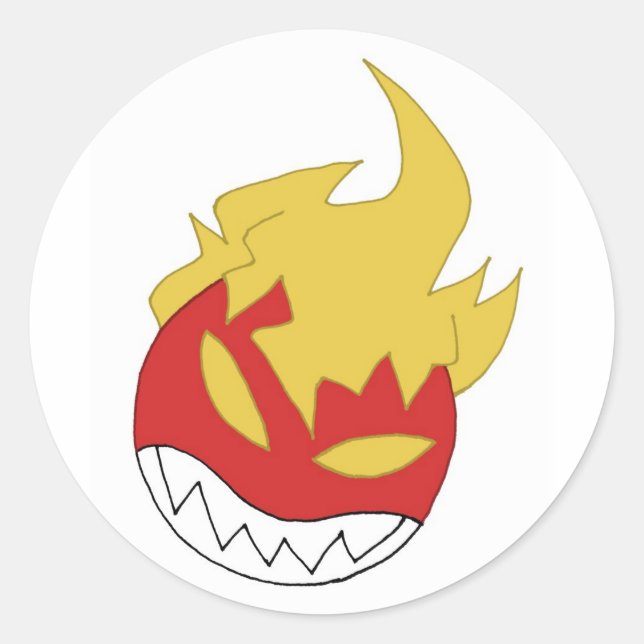 fireball classic round sticker (Front)