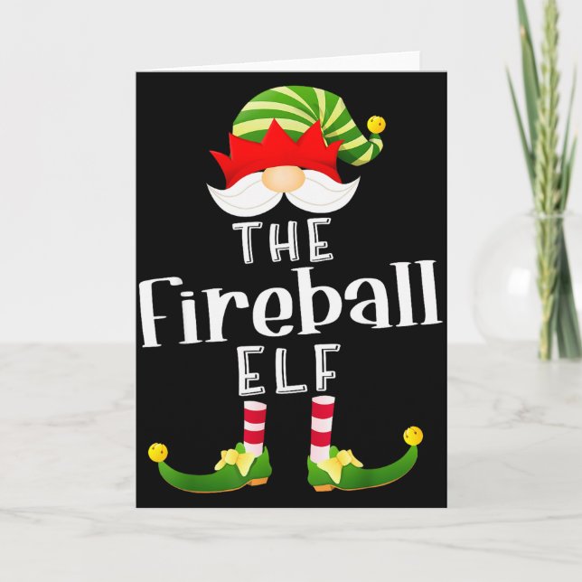 Fireball Elf Group Christmas Funny Pajama Party  Card (Front)