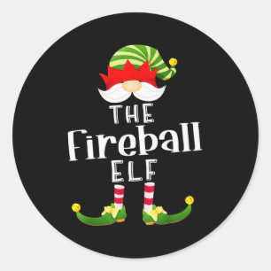 Fireball Elf Group Christmas Funny Pajama Party  Classic Round Sticker