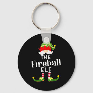 Fireball Elf Group Christmas Funny Pajama Party Key Ring