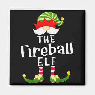Fireball Elf Group Christmas Funny Pajama Party Magnet