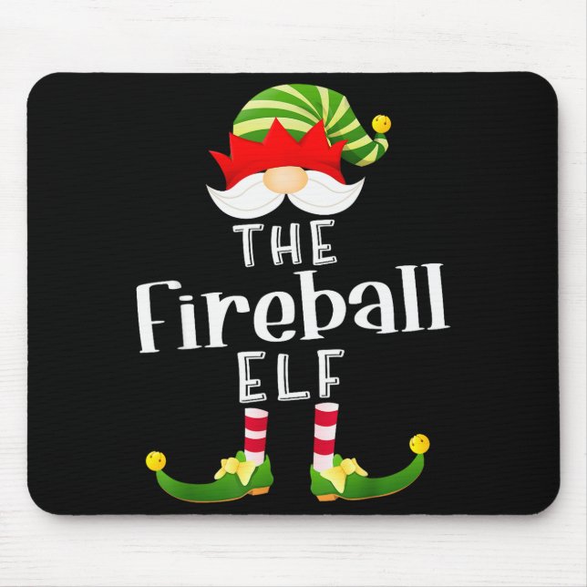 Fireball Elf Group Christmas Funny Pajama Party  Mouse Mat (Front)