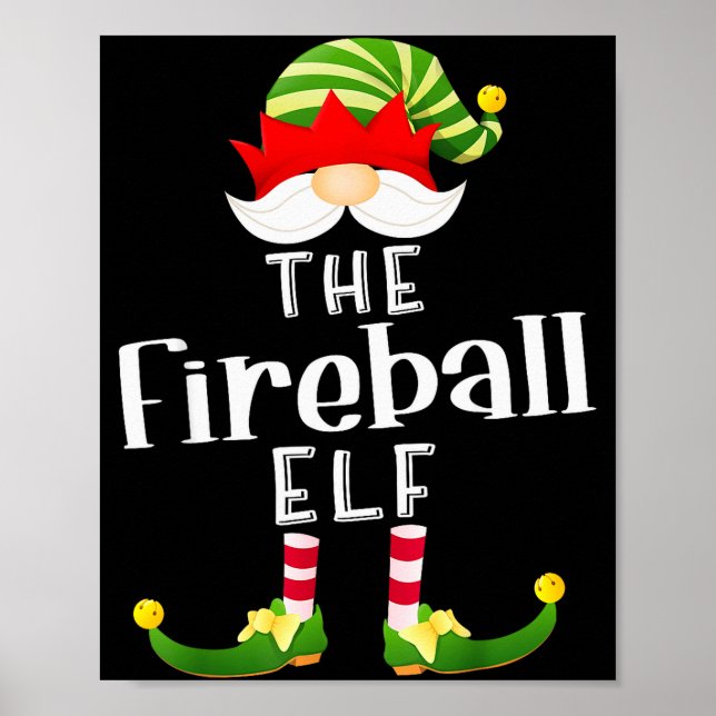 Fireball Elf Group Christmas Funny Pajama Party  Poster (Front)