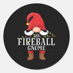 Fireball Gnome Family Pajama Classic Round Sticker