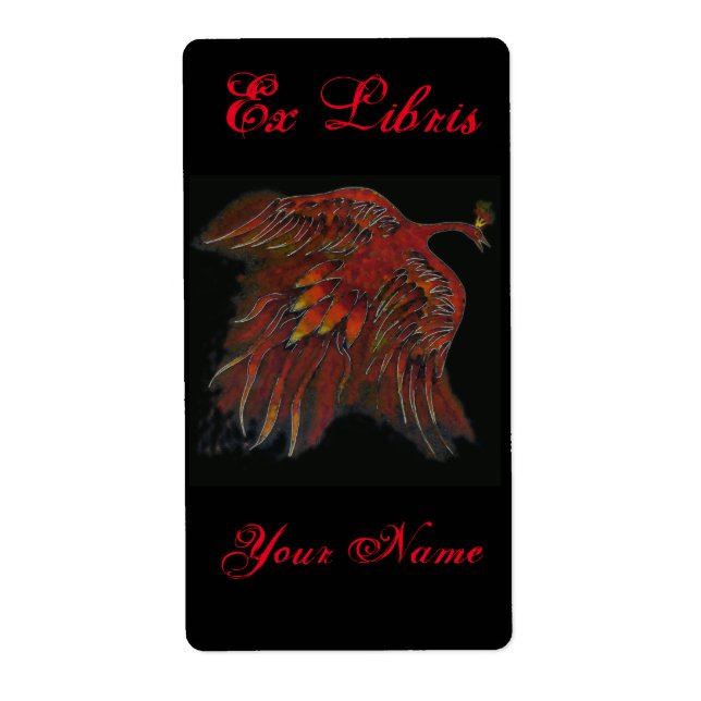 Firebird Book Plate Sticker Rectangle (Front)