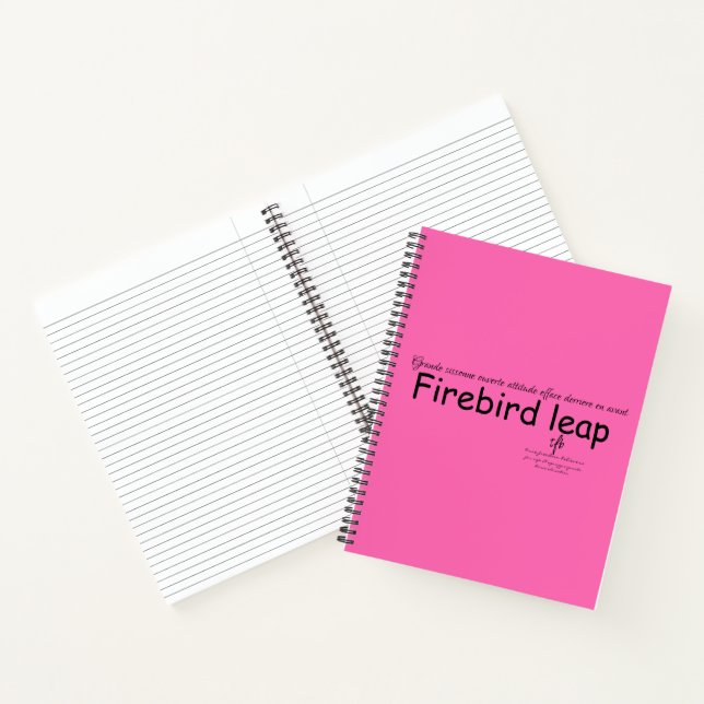 Firebird Leap Hot Pink and Black Notebook (Inside)