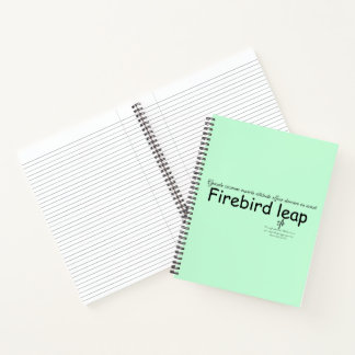 Firebird Leap Mint Green and Black Notebook