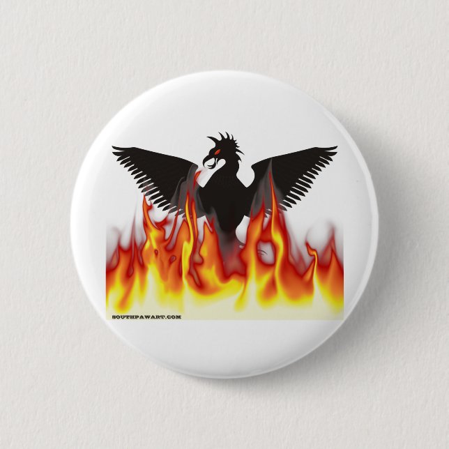 FireBird / Phoenix 6 Cm Round Badge (Front)