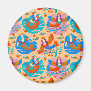 Firebirds and mermaids magnet