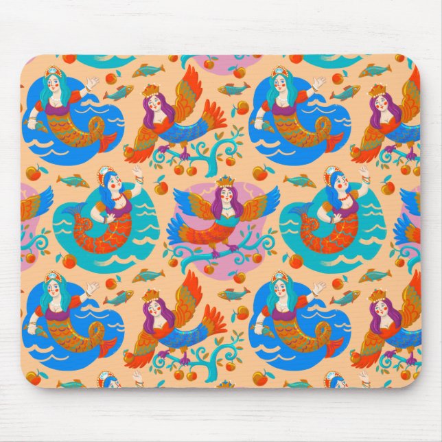 Firebirds and mermaids mouse mat (Front)