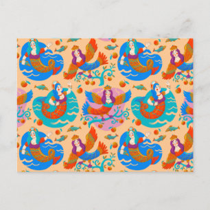 Firebirds and mermaids postcard