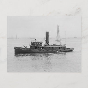 Fireboat in Boston Harbour, 1906 Postcard