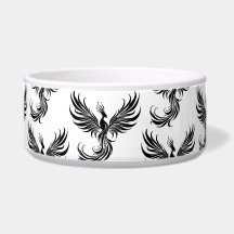 Fireborn Feast – Phoenix Pattern Pet Bowl
