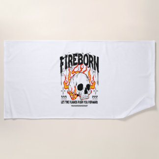 Fireborn Skull Urban Streetwear Beach Towel