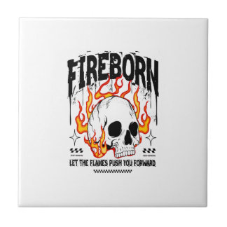 Fireborn Skull Urban Streetwear Tile