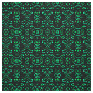 Firebrand Green Black Abstract Gouache Art Fabric