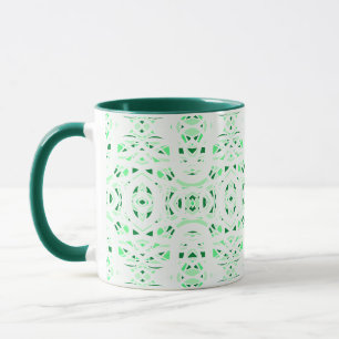 Firebrand Green White Abstract Gouache Art Mug