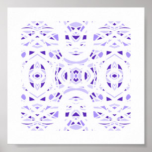 Firebrand Purple White Abstract Gouache Art Poster