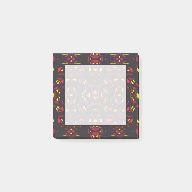Firebrand Red Orange Yellow Abstract Gouache Art Post-it Notes (Front)