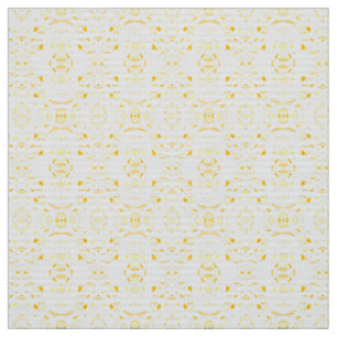 Firebrand Yellow White Abstract Gouache Art Fabric