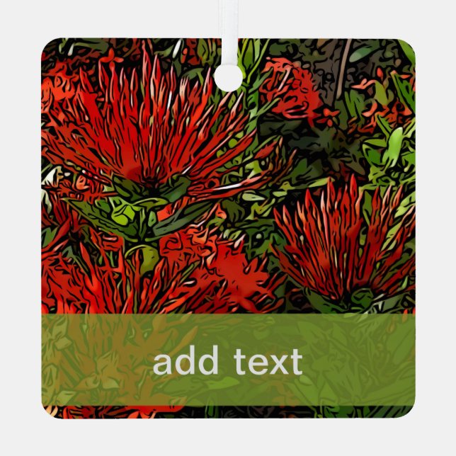 Firebush Plant  Metal Tree Decoration (Back)