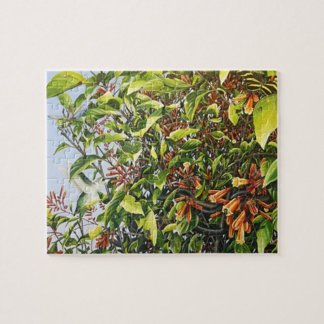 Firebush with Hummingbird and Insects Puzzle (Horizontal)