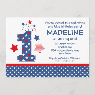 Firecracker 1st Birthday Invitation