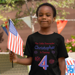 Firecracker 4th Birthday T-Shirt