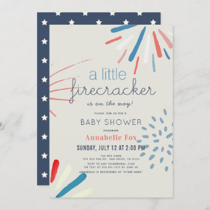 Firecracker 4th of July Fireworks Baby Shower Invitation