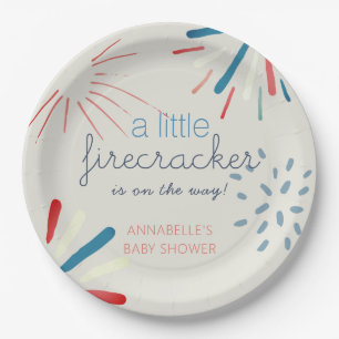 Firecracker 4th of July Fireworks Baby Shower Paper Plate