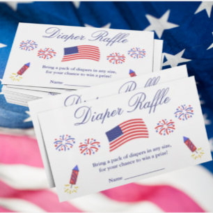 Firecracker Baby Shower Diaper Raffle Card