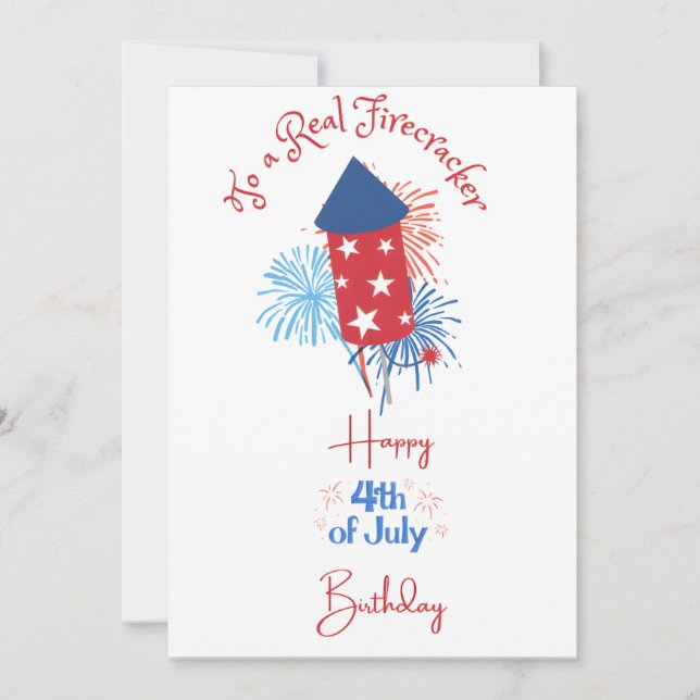 Firecracker Do Real Firecracker Happy 4th of July Holiday Card (Front)
