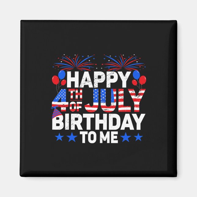 Firecracker Fireworks Usa Flag Happy 4th Of July B Magnet (Front)