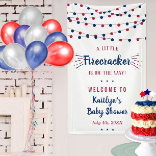 Firecracker On The Way! 4th Of July Baby Shower Banner