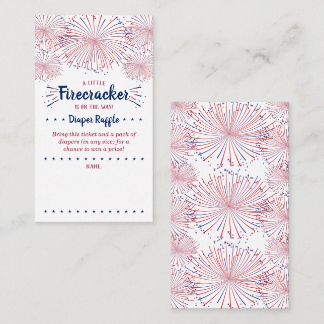 Firecracker On The Way! 4th Of July Baby Shower Enclosure Card (Front/Back)