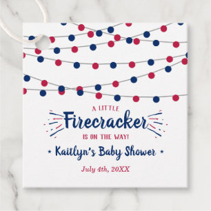 Firecracker On The Way! 4th Of July Baby Shower Favour Tags
